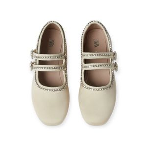 🆕 Zara  Jewel Satin-look  Ballet Flats Size 33 = 2